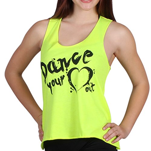 Algopix Similar Product 1 - Gia Mia Womens Neon Dance Heart Tee