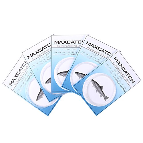Maxcatch (5 Pack) Fly Fishing Tapered Leader Line 9ft &7.5ft, (0X-7X)