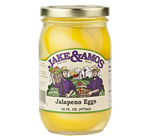 Jake & Amos Pickled Jalapeno Eggs, 16 Oz. Jar (Pack of 2)