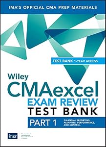 Wiley CMAexcel Learning System Exam Review 2019 Test Bank: Part 1, Financial Reporting, Planning, Performance, and Control (1-year access)