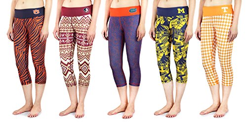 NCAA Womens Thematic Print Capri Leggings, Multiple Teams
