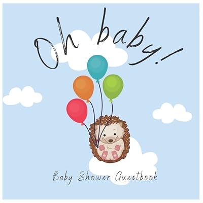 Baby Shower Guest Book: CUTE Woodland Hedgehog Theme for Baby Boy with Sign in for Guests, Wishes for Baby, Gift Log, and Journal Pages