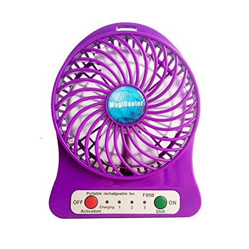 Rechargeable Mini Fan Pocket Size Powered by 18650 Battery 3 Speed Pefect for Outdoor Hiking Camping Daily
