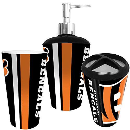 NFL Bath Tumbler, Toothbrush Holder & Soap Pump (3pc Set)