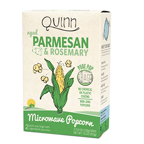 Quinn Popcorn Microwave Popcorn - Made with Organic Non-GMO Corn - Great Snack Food for Movie Night {Parmesan & Rosemary, 1 Box}