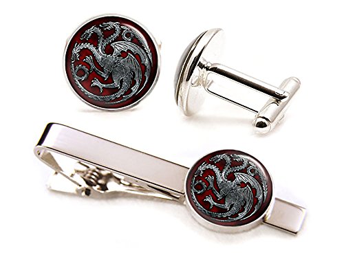 Targaryen Cufflinks, Game of Thrones Tie Clip, Dragon Jewelry, Game of Thrones Wedding Party Gifts, Groomsmen Gift