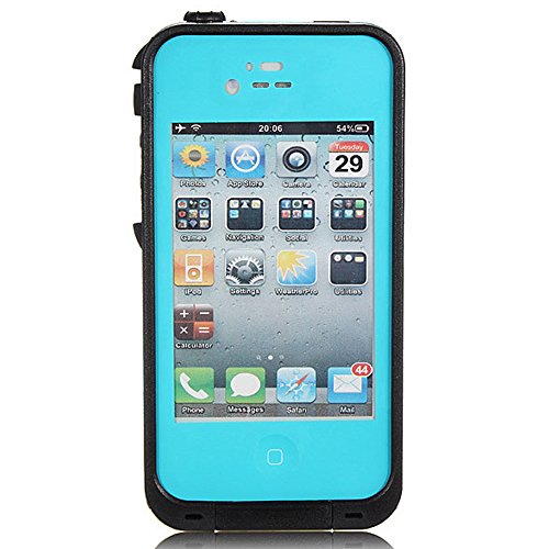 Zoumba OceanProof Waterproof Dustproof Snowproof Protection Case Cover For Apple iPhone 4 4S (teal)