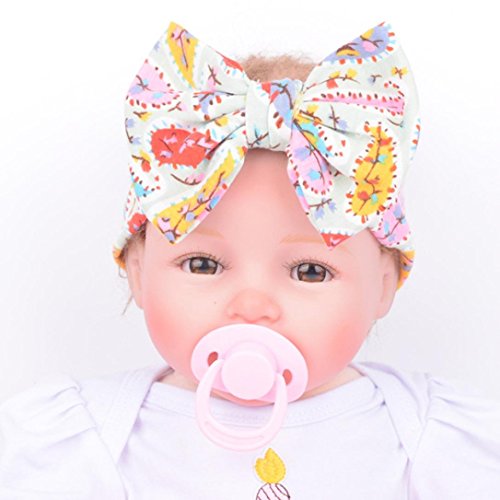 Anboo Colourfu Infant Kids Girls Bowknot Hairband Turban Bowknot Headwrap Hairband