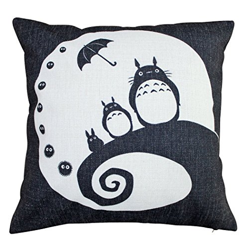 Double Sides My Neighbor Totoro Cotton Linen Decorative Pillow Cases Sofa Pillow Cover Moon tt4