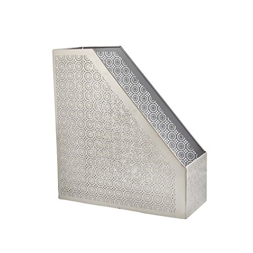 Algopix Similar Product 8 - Benzara Metallic Silver Magazine Holder