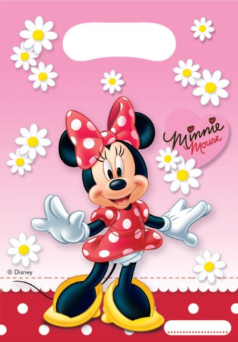 6 Minnie Mouse Polka Dot Party Treat Gift Favor Bags