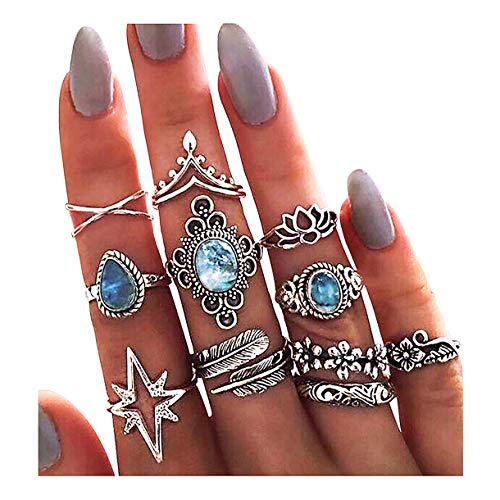 Algopix Similar Product 7 - Suyi 11 Pcs Bohemian Ring Set Joint