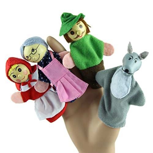 Usstore 4PCS Little Red Riding Hood Finger Puppets Toy Gift