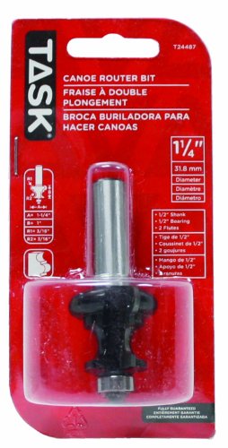 

Task Tools T24487 Canoe Router Bit with 1/2-Inch Shank and 1-1/4-Inch by 1-Inch Carbide Height