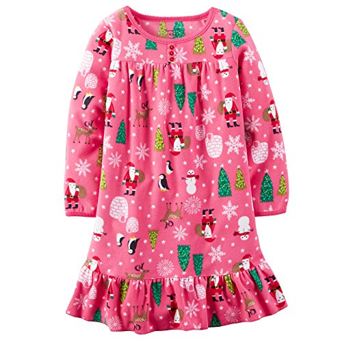 Carter's Big Girls' Long-sleeve Microfleece Christmas Nightgown