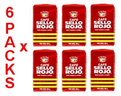 Cafe Sello Rojo 6 PACK Espresso Ground Coffee 6 x 500g