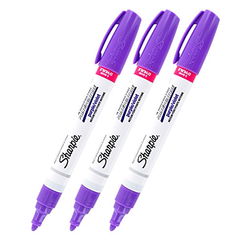 Sharpie Oil-Based Paint Marker, Medium Point, Purple Ink, Pack of 3