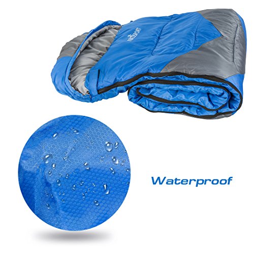 Sleeping Bag - Envelope Lightweight Portable, Waterproof, Comfort With Compression Sack - Great For 4 Season Traveling, Camping, Hiking, & Outdoor Activities. (SINGLE) - Image 7