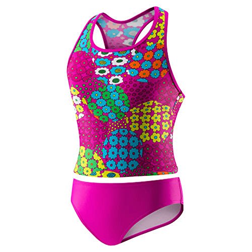 Speedo Girls Racerback Flower Pods Tankini 2 piece Swimsuit
