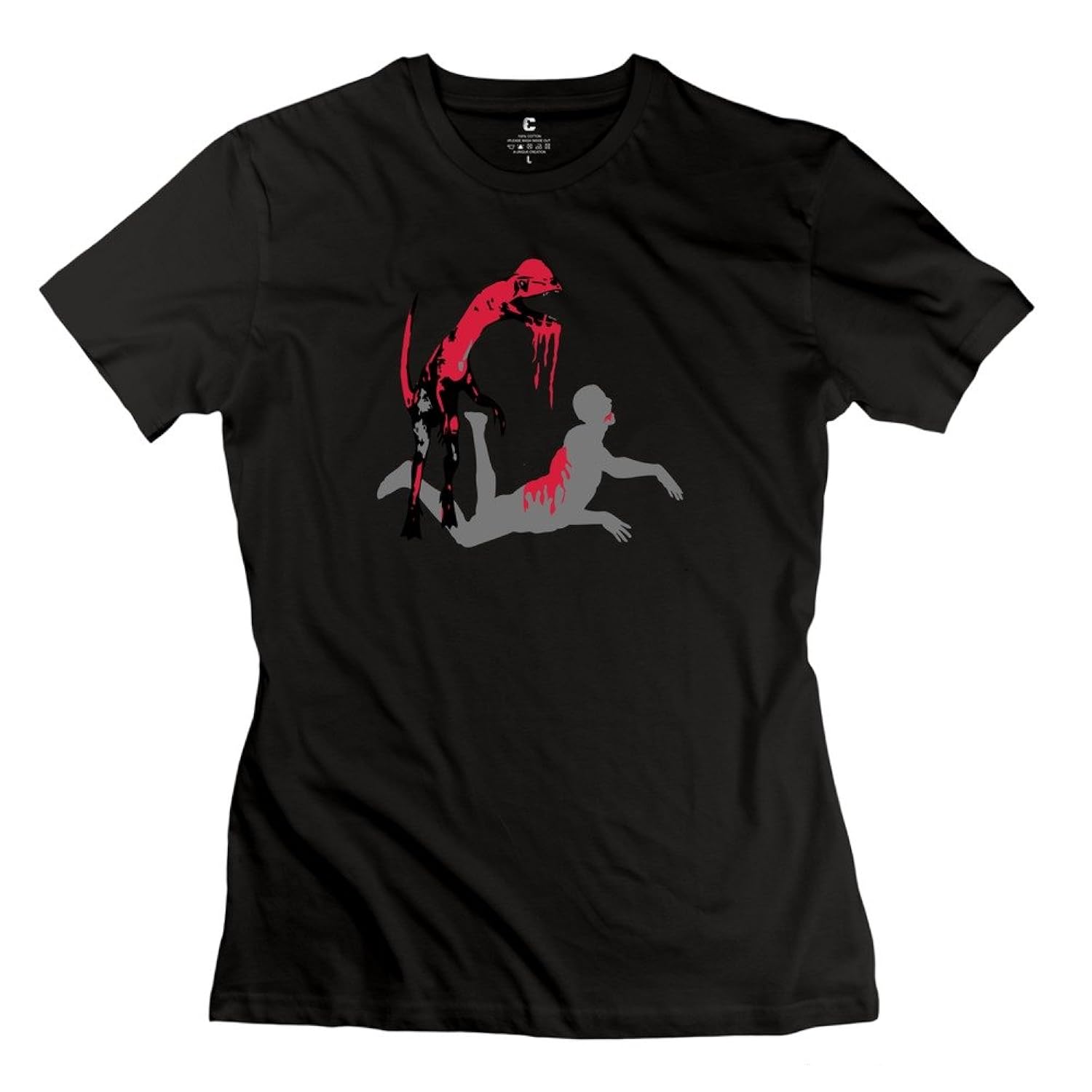 

WYMY Women's Tee Dinosaur Killer Black