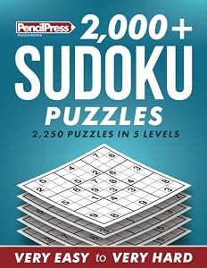 2,000+ Sudoku Puzzles: Very Easy to Very Hard: 2,250 puzzles in 4 levels by Sudoku Puzzle Books