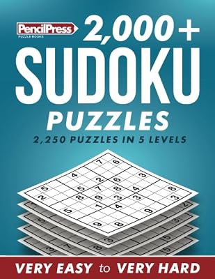 2,000+ Sudoku Puzzles: Very Easy to Very Hard: 2,250 puzzles in 4 levels