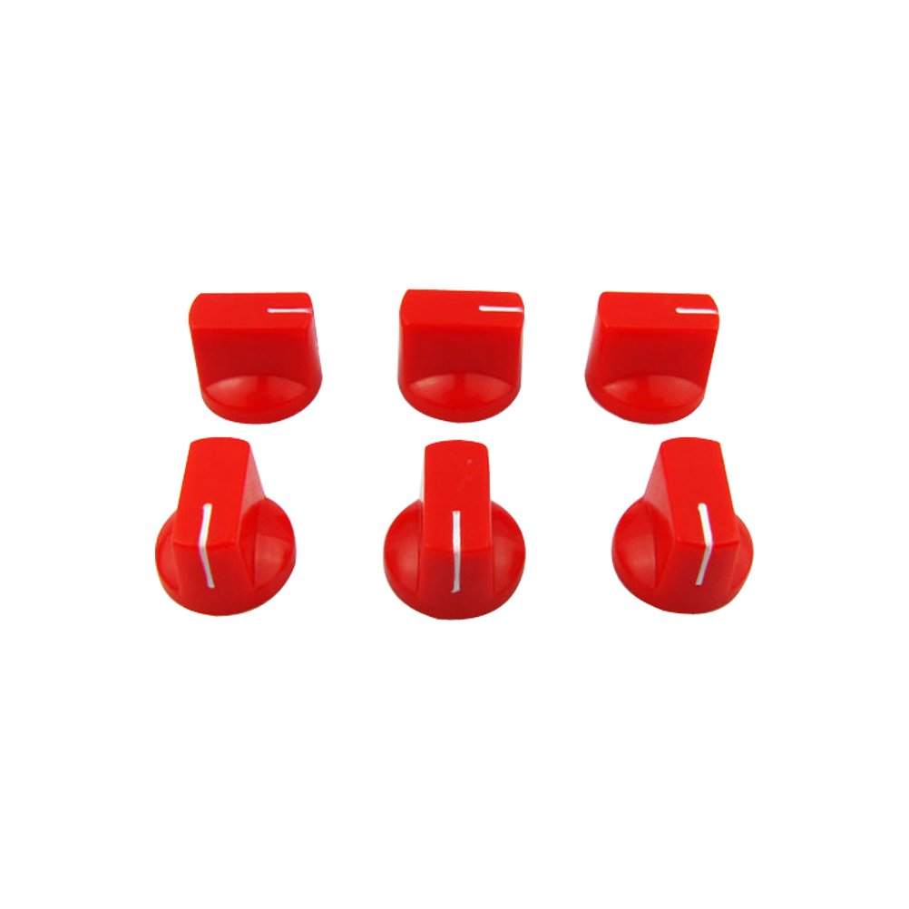 

Tianya Flat Flush Knobs Plastic Red Color for Guitar Bass Amp Amplifier Pack of 6pcs