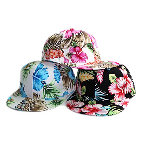 Floral Flower Snapback Adjustable Fitted Men's Women's Hip-Hop Cap Hat Headwear