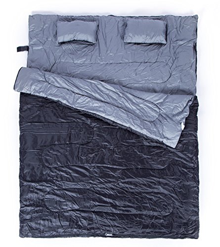 2-Person Giant Double Sleeping Bag with 2 Pillows for Couple, a Carrying Bag for Camping, Backpacking, Hiking Included, 300G /M2 3D cotton filling for Extra Warm - Image 3