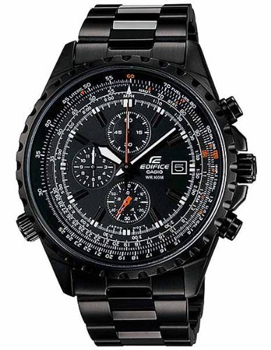 

Men's Stainless Steel Edifice Black Label Black Dial Tachymeter