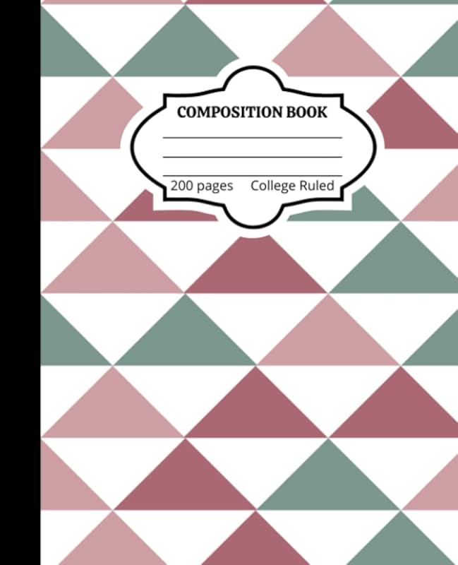 Geometric Triangles Aesthetic Design Lined Composition Book For Boys, Girls, Teens and Adults (Or Students) For Creative Writing: College Ruled, 200 pages, 7.5" x 9.25" (Standard Composition) by BarnYard Publishing