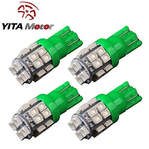 YITAMOTOR 4 X T10 20 SMD LED Side Wedge Vivid Green Light Bulb 12V W5W 2825 192 194 168