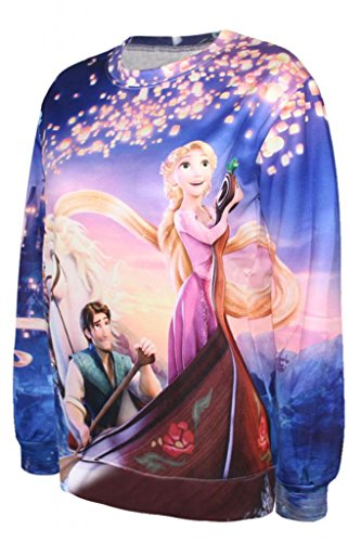

Dear-Lover Women's Disney Cartoon Rapunzel Print Sweatshirt