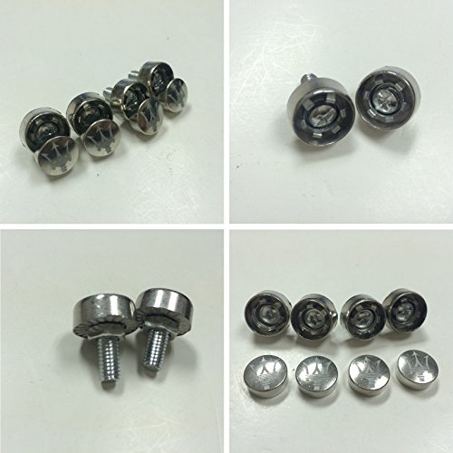 Maserati Logo Laser Engraved Steel Metal Screw Cap for License Plate Frame Set of 4 Anti Theft or Removable Style