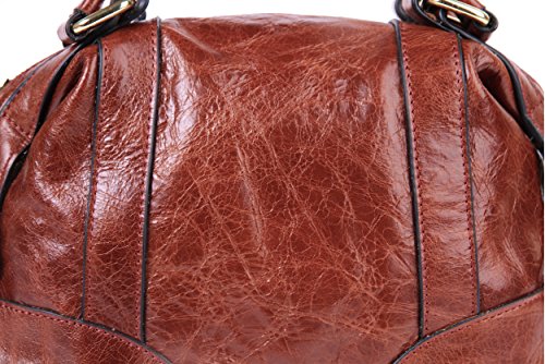 

Borgasets Women's Leather Top Double Handle Handbags Doctor Shoulder Bag in Summer Small Bag