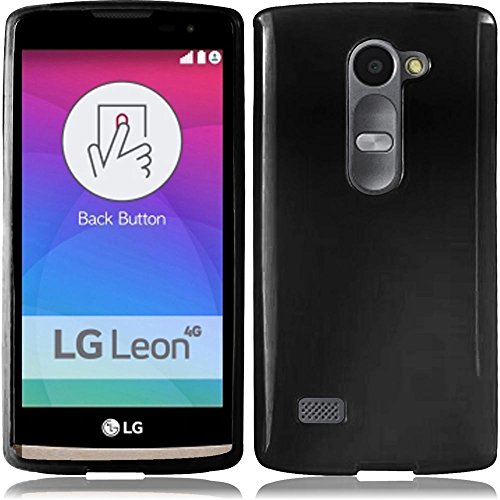 LG Risio H343 (Cricket Wireless) - Black Flexible TPU Slim Fit Gel Cover Case + Atom LED