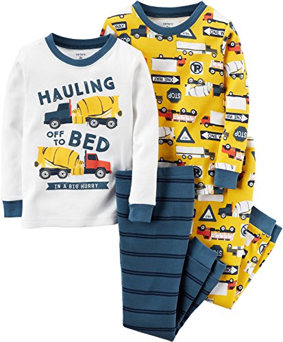 Carters Baby Boys 4-pc. Hauling Off Pajama Set