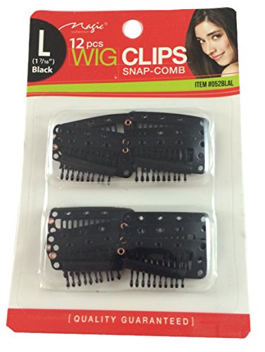 12 pcs Wig Clips Snap Comb Large 1 7/16