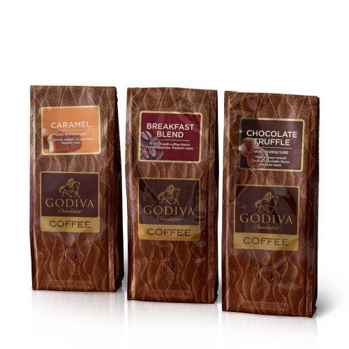 GODIVA Chocolatier Coffee, Ground, Set of 3, 10 oz. Each