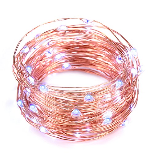 Christmas Lights, Oak Leaf 2 Set of Micro 30 LEDs Starry Lights,4.9 Ft (1.5m) for Christmas DIY,Home,Party,Wedding Centerpiece or Table Decorations,Blue,Batteries Included