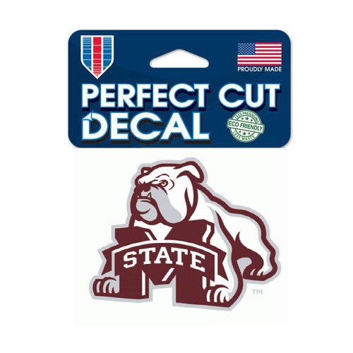 Mississippi State Bulldogs Alternate Logo Perfect Cut Decal 4 x 4 (Colored)