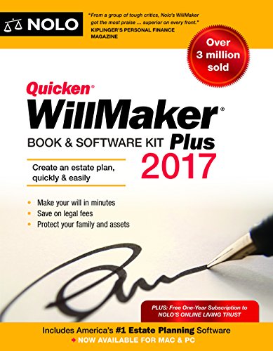Quicken Willmaker Plus 2017 Edition: Book & Software Kit by Editors of Nolo