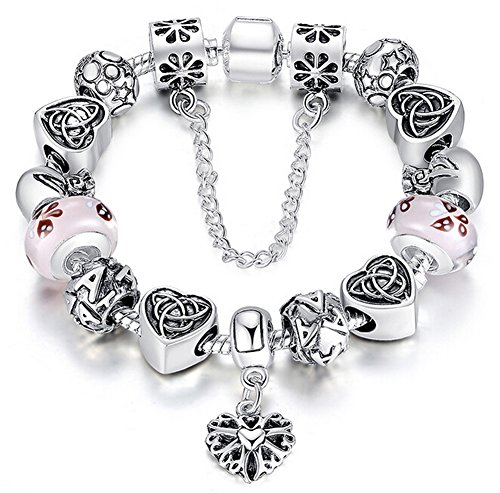 Pulsera Pandora compatible con colgante corazón - 20cm