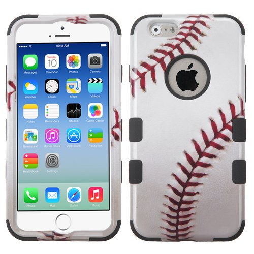 iPhone 6 Case , Case Loca Rugged Dual Layer Armor Defender Apple iPhone 6 Case 4.7 inch Hybrid Cover + Stylus Pen (Baseball)