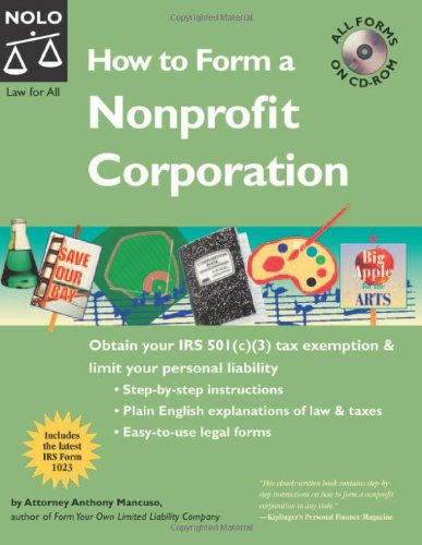 How To Form A Nonprofit Corporation 7th Edition by Anthony Mancuso