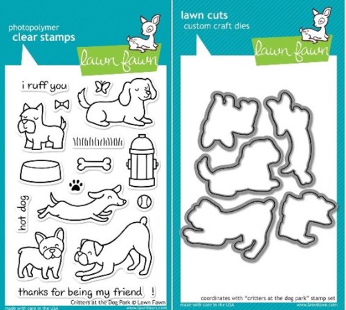 

Lawn Fawn Critters At The Dog Park Clear Stamp and Die Set - Includes One Each of LF515 (Stamp) & LF520 (Die) - Custom Set