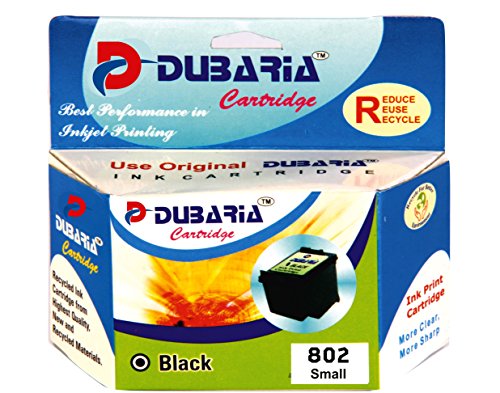 Green Dubaria 802 Black Ink Cartridge Compatible for HP 802