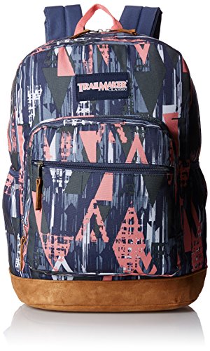 Trailmaker Big Girls Printed Backpack with Suede Bottom, Pink, One Size