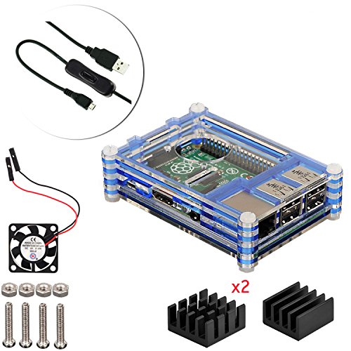 4 en 1 kit profesional para Raspberry Pi 3 & Raspberry Pi Modelo B 2, negras en rodajas 9 Capas...