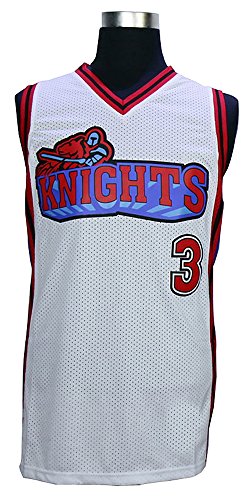 Like Mike Movie Knights #3 Calvin Cambridge Basketball Jersey Embroidered and Stitched white/red S to XXXL